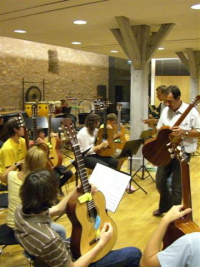 Musikschüler bei Proben zum Konzert 2008